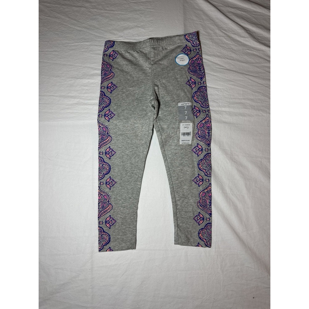 New with Tags Carters Capri Leggings Girls Size 7 with Floral Pattern